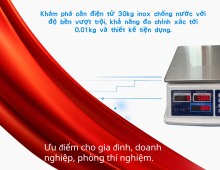 Cân điện tử 30kg inox chống nước